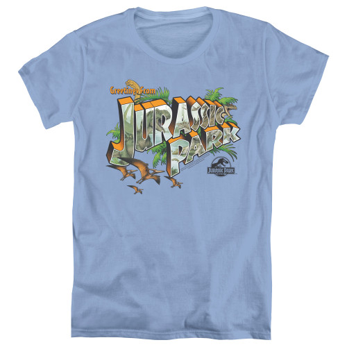 Image for Jurassic Park Woman's T-Shirt - Greetings from Jurassic Park