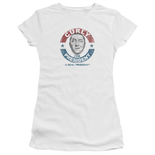 Image for The Three Stooges Girls T-Shirt - Curly For President Wiseguy
