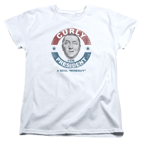 Image for The Three Stooges Woman's T-Shirt - Curly For President Wiseguy
