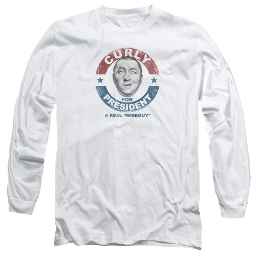 Image for The Three Stooges Long Sleeve T-Shirt - Curly For President Wiseguy