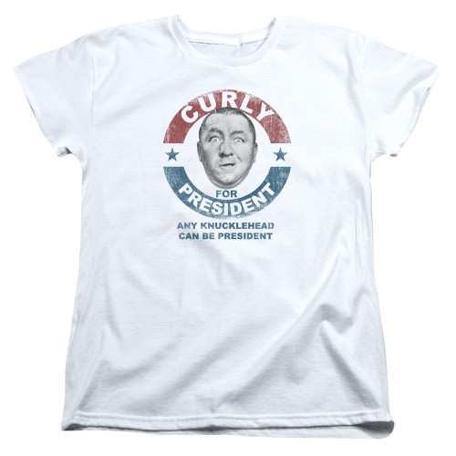 Image for The Three Stooges Woman's T-Shirt - Curly For President Any Knucklehead