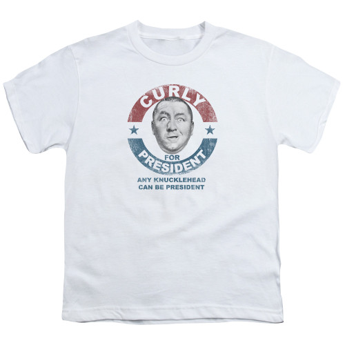 Image for The Three Stooges Youth T-Shirt - Curly For President Any Knucklehead