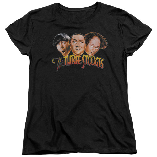 Image for The Three Stooges Woman's T-Shirt - Three Head Logo
