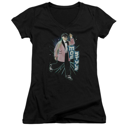 Image for The Three Stooges Girls V Neck T-Shirt - Moe Style