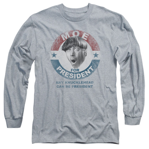 Image for The Three Stooges Long Sleeve T-Shirt - Moe For President