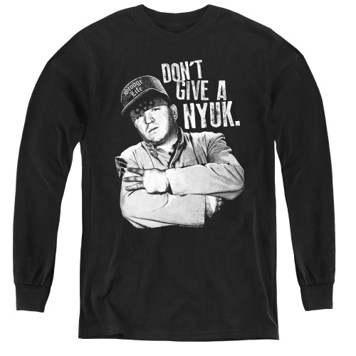 Image for The Three Stooges Youth Long Sleeve T-Shirt - Give A Nyuk