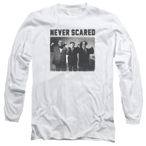 Image for The Three Stooges Long Sleeve T-Shirt - Never Scared