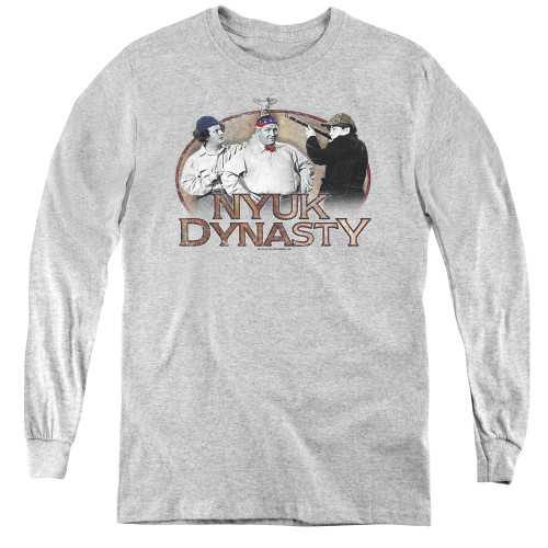 Image for The Three Stooges Youth Long Sleeve T-Shirt - Nyuk Dynasty