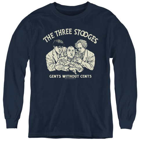 Image for The Three Stooges Youth Long Sleeve T-Shirt - Without Cents