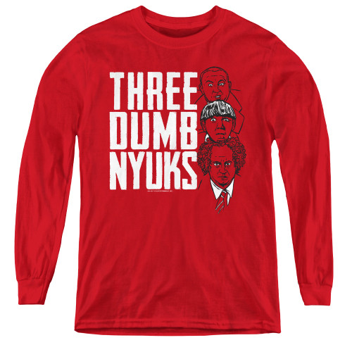 Image for The Three Stooges Youth Long Sleeve T-Shirt - Three Dumb Nyuks