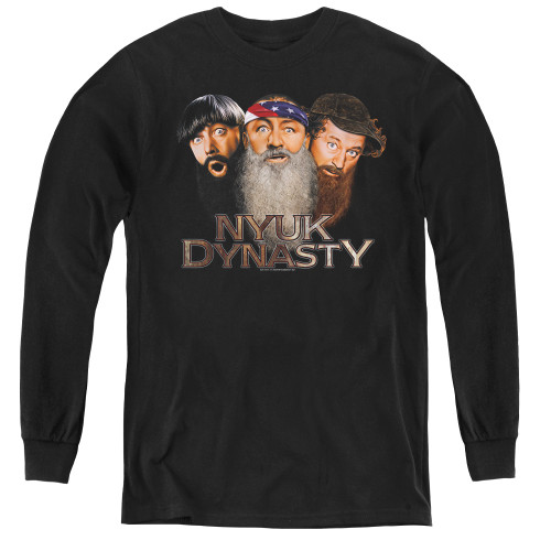 Image for The Three Stooges Youth Long Sleeve T-Shirt - Nyuk Dynasty 2