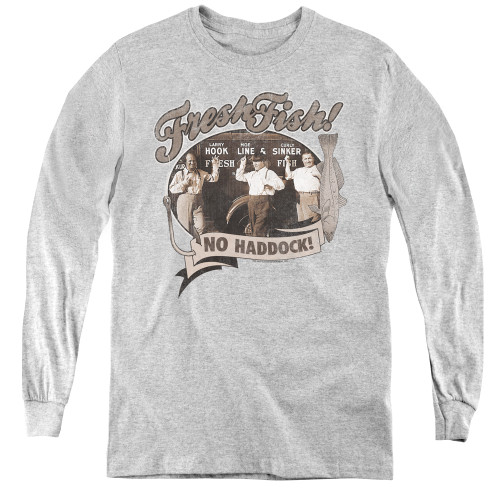 Image for The Three Stooges Youth Long Sleeve T-Shirt - Fresh Fish