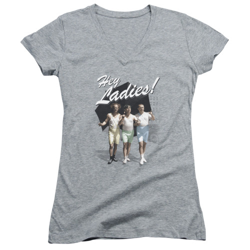 Image for The Three Stooges Girls V Neck T-Shirt - Hey Ladies