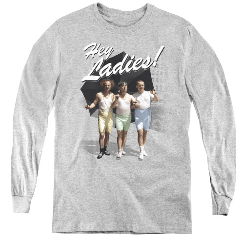 Image for The Three Stooges Youth Long Sleeve T-Shirt - Hey Ladies