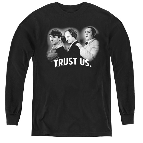 Image for The Three Stooges Youth Long Sleeve T-Shirt - Trust Us