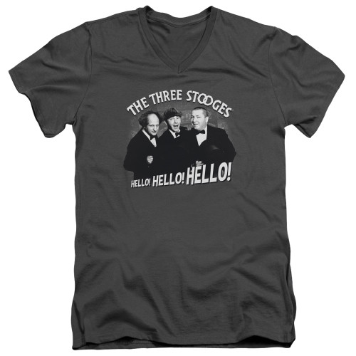 Image for The Three Stooges V-Neck T-Shirt Hello Again