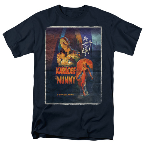 Image for Universal Monsters T-Shirt - Mummy One Sheet on Navy