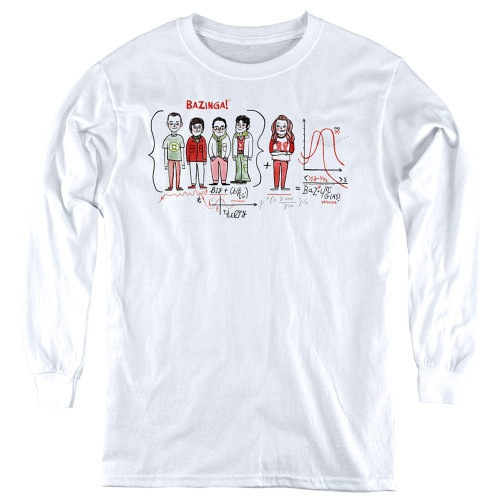 Image for Big Bang Theory Youth Long Sleeve T-Shirt - Bazinga Equation