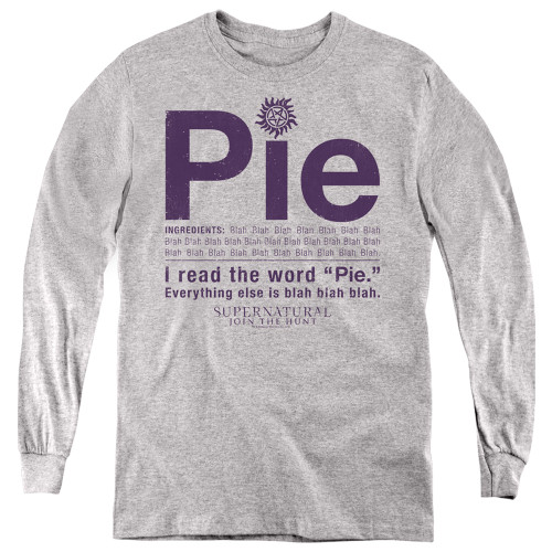 Image for Supernatural Youth Long Sleeve T-Shirt - Pie