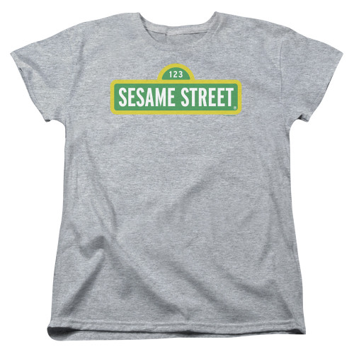 Image for Sesame Street Woman's T-Shirt - Sesame Street Logo on Grey