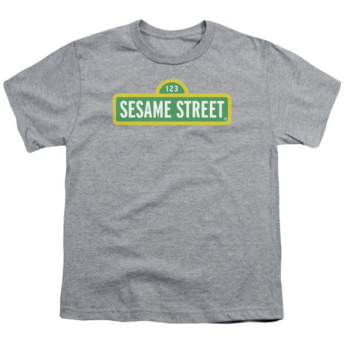 Image for Sesame Street Youth T-Shirt - Sesame Street Logo on Grey