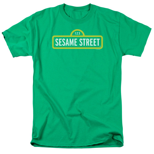 Image for Sesame Street T-Shirt - Sesame Street Logo on Green