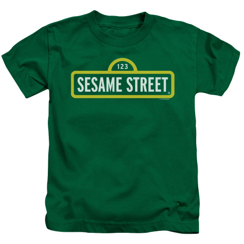 Image for Sesame Street Kids T-Shirt - Sesame Street Logo on Green