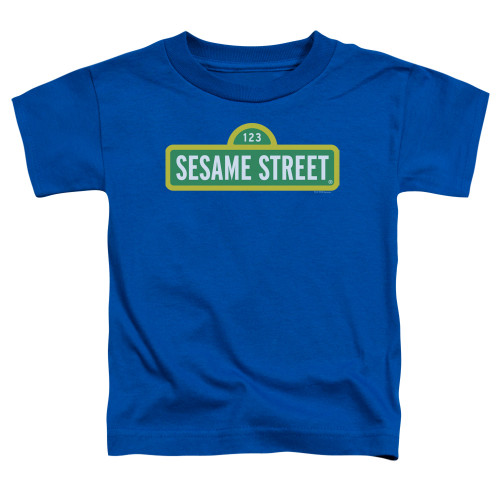 Image for Sesame Street Toddler T-Shirt - Sesame Street Logo on Blue