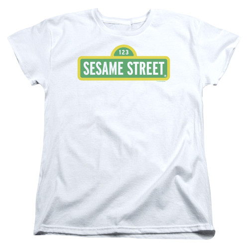 Image for Sesame Street Woman's T-Shirt - Sesame Street Logo on White