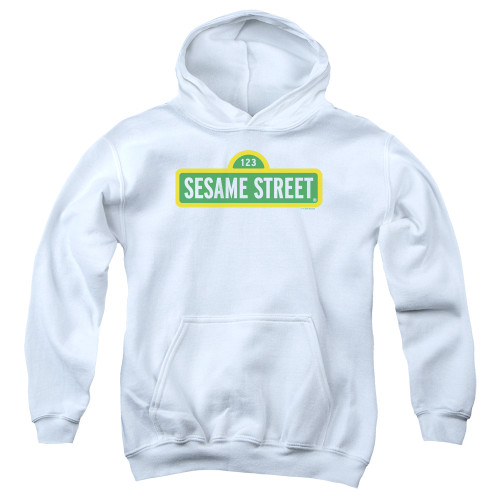 Image for Sesame Street Youth Hoodie - Sesame Street Logo on White