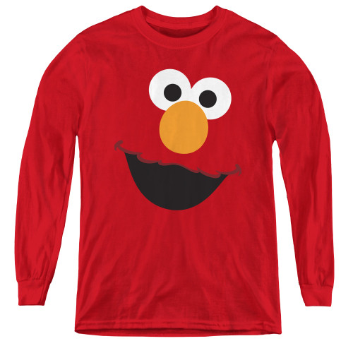 Image for Sesame Street Youth Long Sleeve T-Shirt - Elmo Face