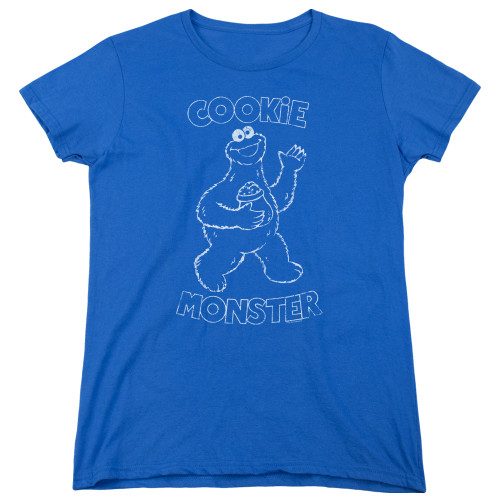 Image for Sesame Street Woman's T-Shirt - Simple Cookie on Blue