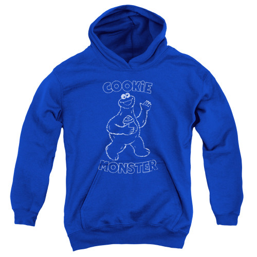 Image for Sesame Street Youth Hoodie - Simple Cookie on Blue