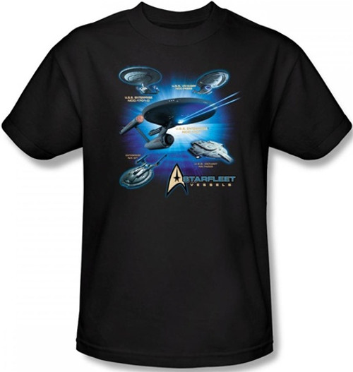 Image Closeup for Star Trek T-Shirt - Starfleet Vessels