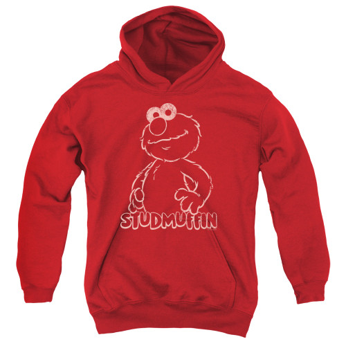 Image for Sesame Street Youth Hoodie - Studmuffin on Red