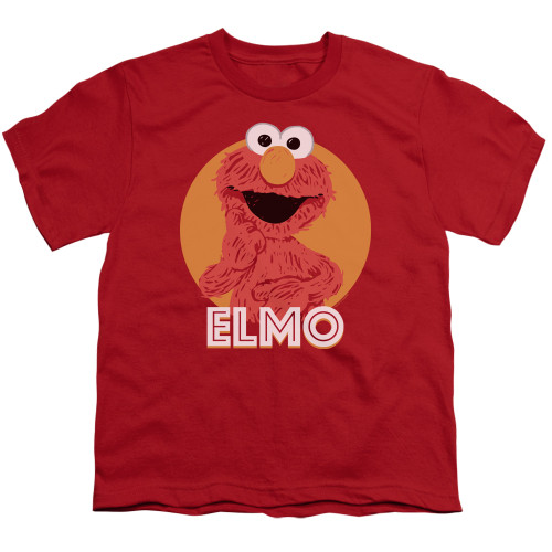 Image for Sesame Street Youth T-Shirt - Elmo Scribble on Red