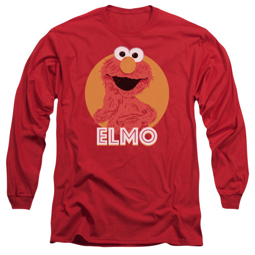 Image for Sesame Street Long Sleeve T-Shirt - Elmo Scribble on Red