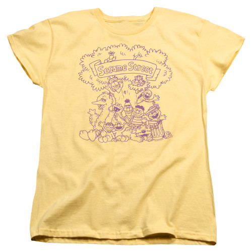 Image for Sesame Street Woman's T-Shirt - Simple Street on Yellow