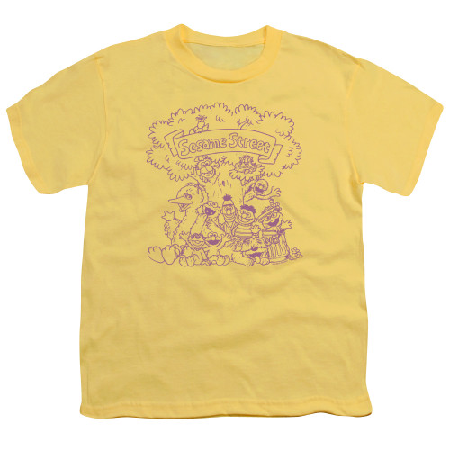 Image for Sesame Street Youth T-Shirt - Simple Street on Yellow