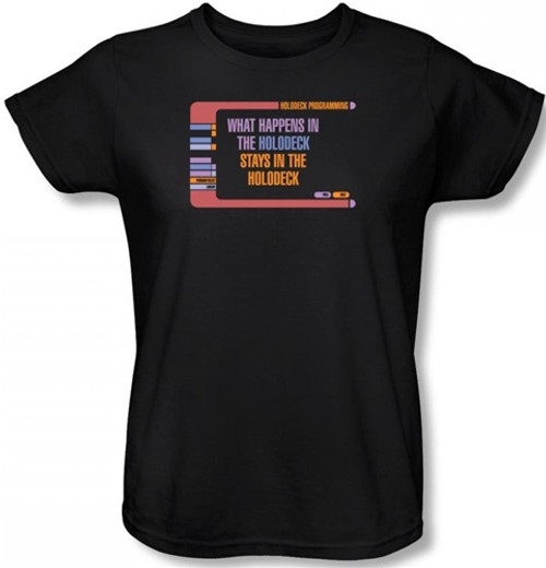 Star Trek Womans T-Shirt - What Happens in the Holodeck