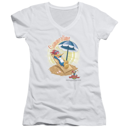 Image for Woody Woodpecker Girls V Neck T-Shirt - Summertime