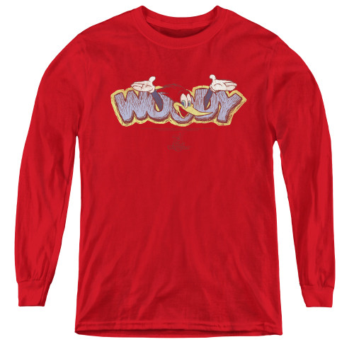 Image for Woody Woodpecker Youth Long Sleeve T-Shirt - Sketchy Bird