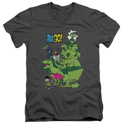 Image for Teen Titans Go! V-Neck T-Shirt Beast Boy Stack