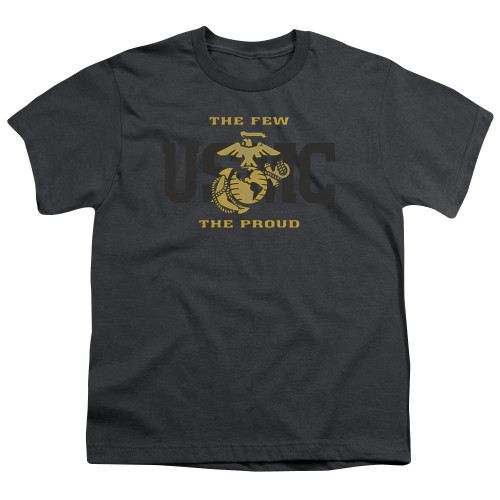 Image for U.S. Marine Corps Youth T-Shirt - Split Tag on Charcoal
