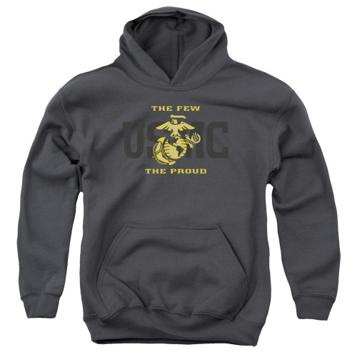 Image for U.S. Marine Corps Youth Hoodie - Split Tag on Charcoal