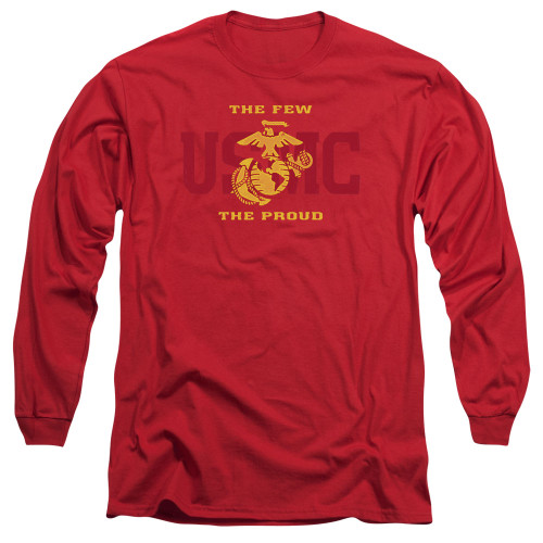 Image for U.S. Marine Corps Long Sleeve T-Shirt - Split Tag on Red