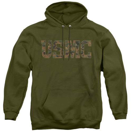 Image for U.S. Marine Corps Hoodie - USMC Camo Fill on Green