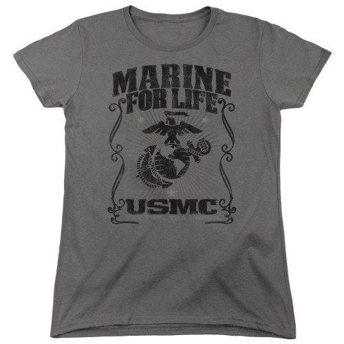 Image for U.S. Marine Corps Woman's T-Shirt - For Life
