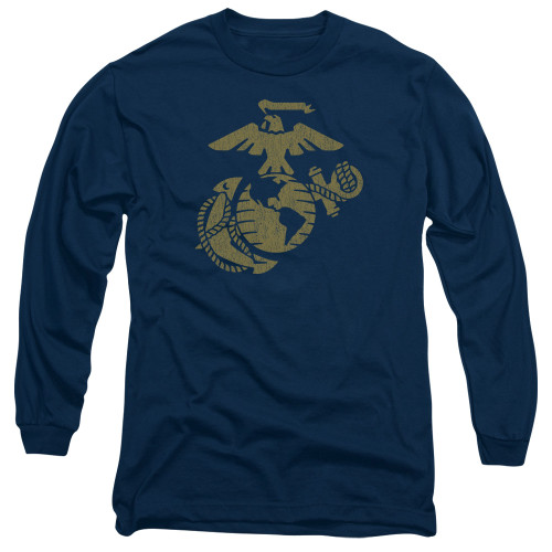 Image for U.S. Marine Corps Long Sleeve T-Shirt - Gold Emblem on Navy