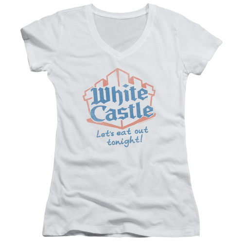 Image for White Castle Girls V Neck T-Shirt - Let's Eat